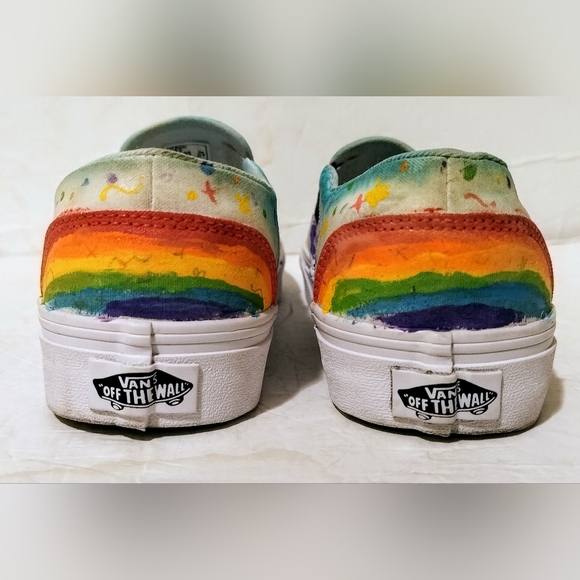 Vans 721356 Glow In The Dark, Custom Painted, Woman Size 8. - Picture 10 of 12